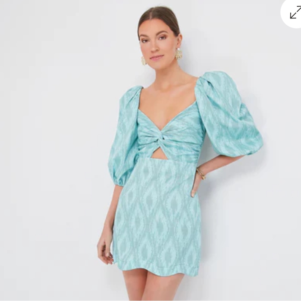 Alexis Jade Weave Valera Mini Dress Blue Green Size Medium